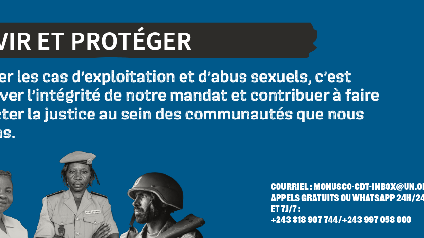 Serve and protect. Report cases of exploitation and sexual abuse.