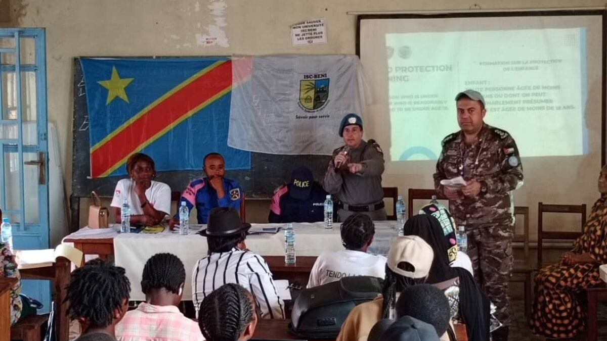 Beni : la police de la MONUSCO sensibilise 500 étudiants aux dangers des violences basées sur le genre