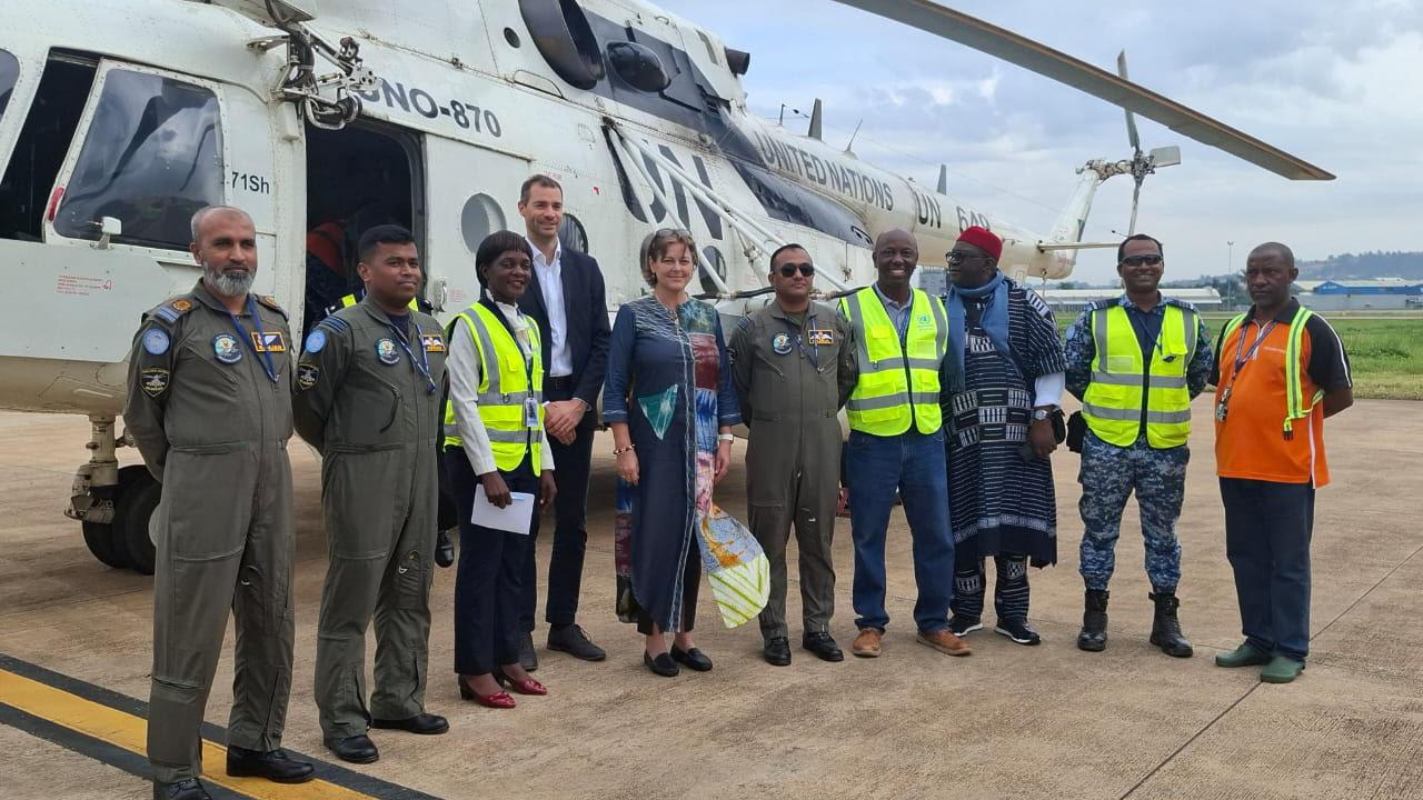 La Cheffe de la MONUSCO, Mme Vivian van de Perre en train de partir à Goma