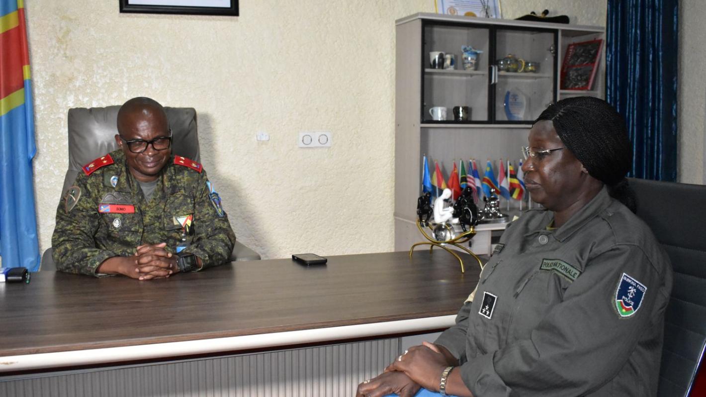 Mamouna Ouedraogo, Chief of Police of MONUSCO (UNPOL), met on Wednesday with the provincial governor, General Evariste Kakule Somo. Photo MONUSCO.