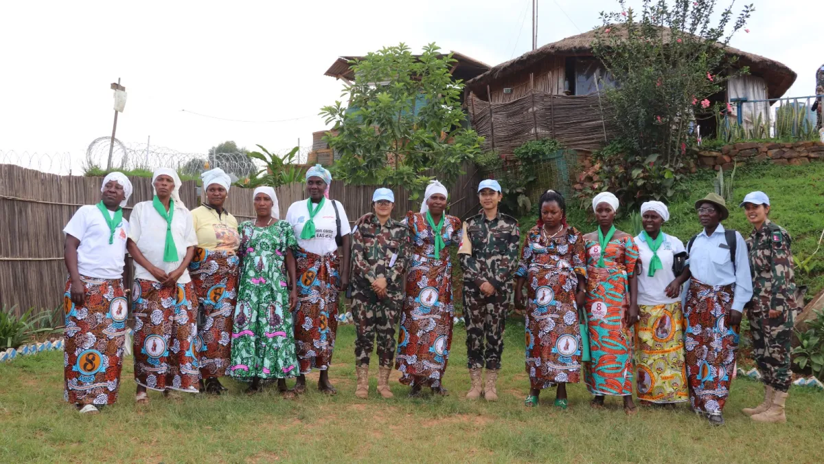 Pour la célébration de la Journée internationale des femmes, des policières de la MONUSCO ont participé à une marche en faveur de la paix, aux côtés de plus d’un millier de femmes congolaises.