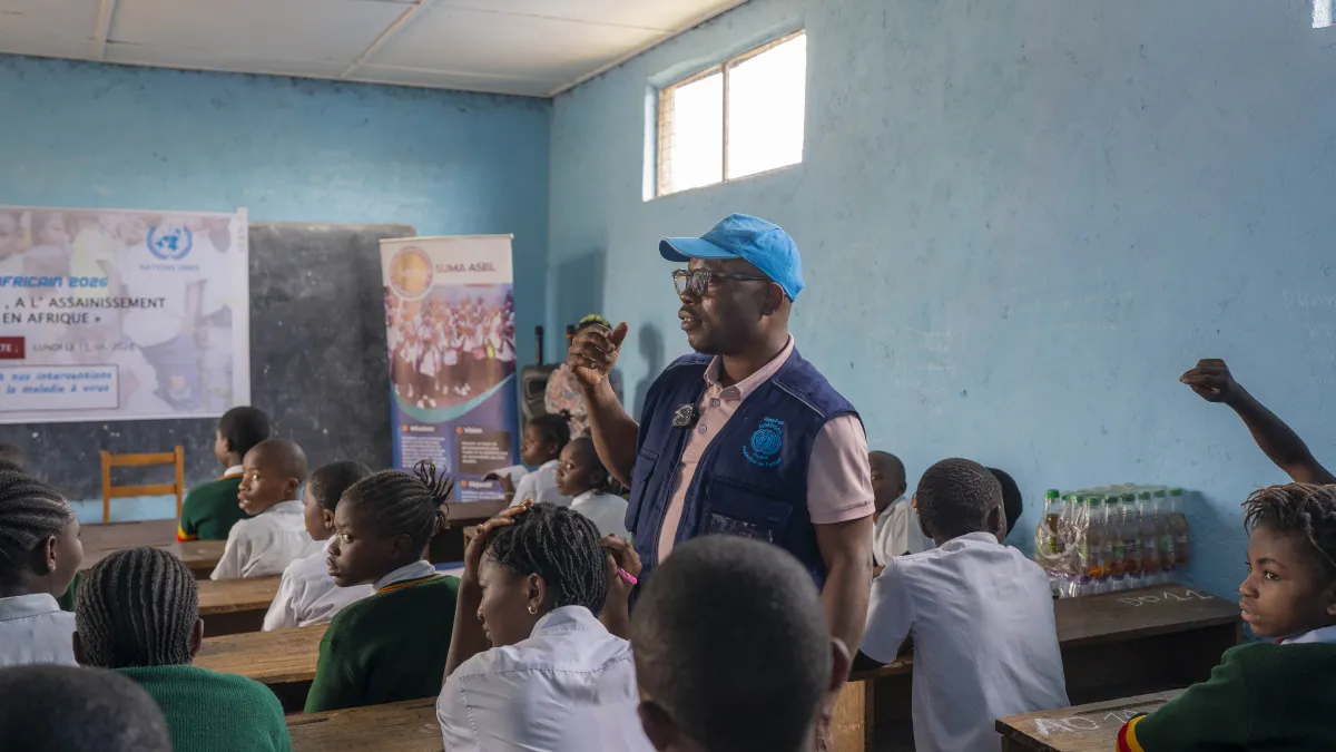 Le 16 juin à Goma des élèves ont été sensibilisés à leurs droits et aux mesures de prévention d Ebola lors d'une activité organisée avec la MONUSCO et l'OMS