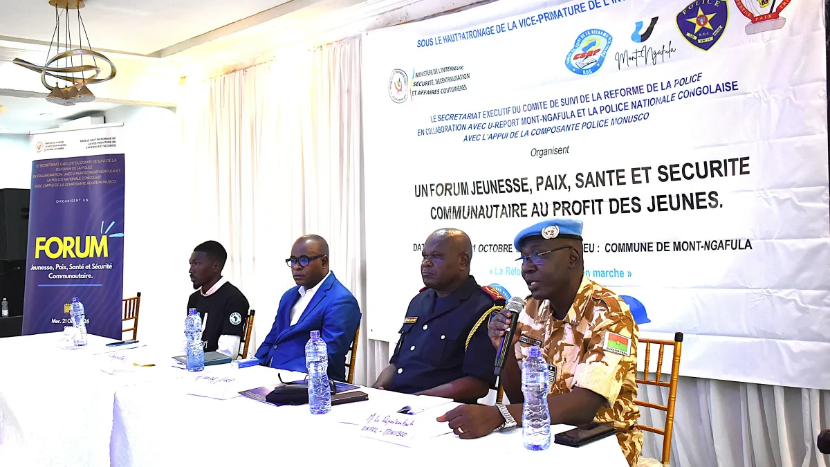 Youth forum on peace, health, and community safety.