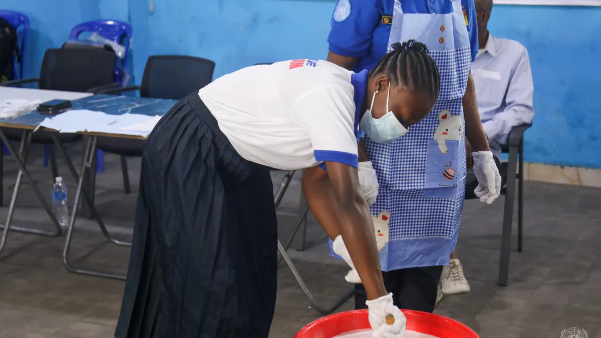 Au total, une trentaine de jeunes filles ont participé à la séance de sensibilisation organisée par UNPOL et la Police congolaise.