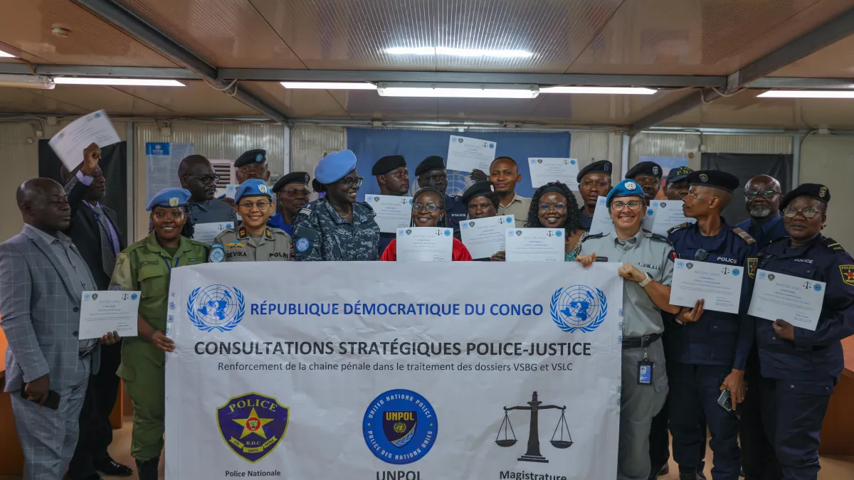À Bunia et Beni, la MONUSCO, à travers sa Police (UNPOL), a réuni acteurs de la Police, de la Justice et de la société civile pour identifier les obstacles qui persistent tout au long de la chaîne pénale.