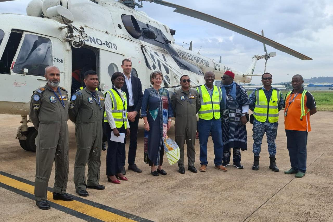 La Cheffe de la MONUSCO, Mme Vivian van de Perre en train de partir à Goma
