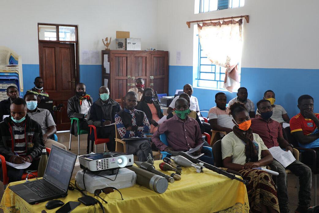 UNMAS forme des habitants de Beni aux dangers des engins explosifs pour éviter des drames. Photo d’archives ©MONUSCO/Joel Bofengo