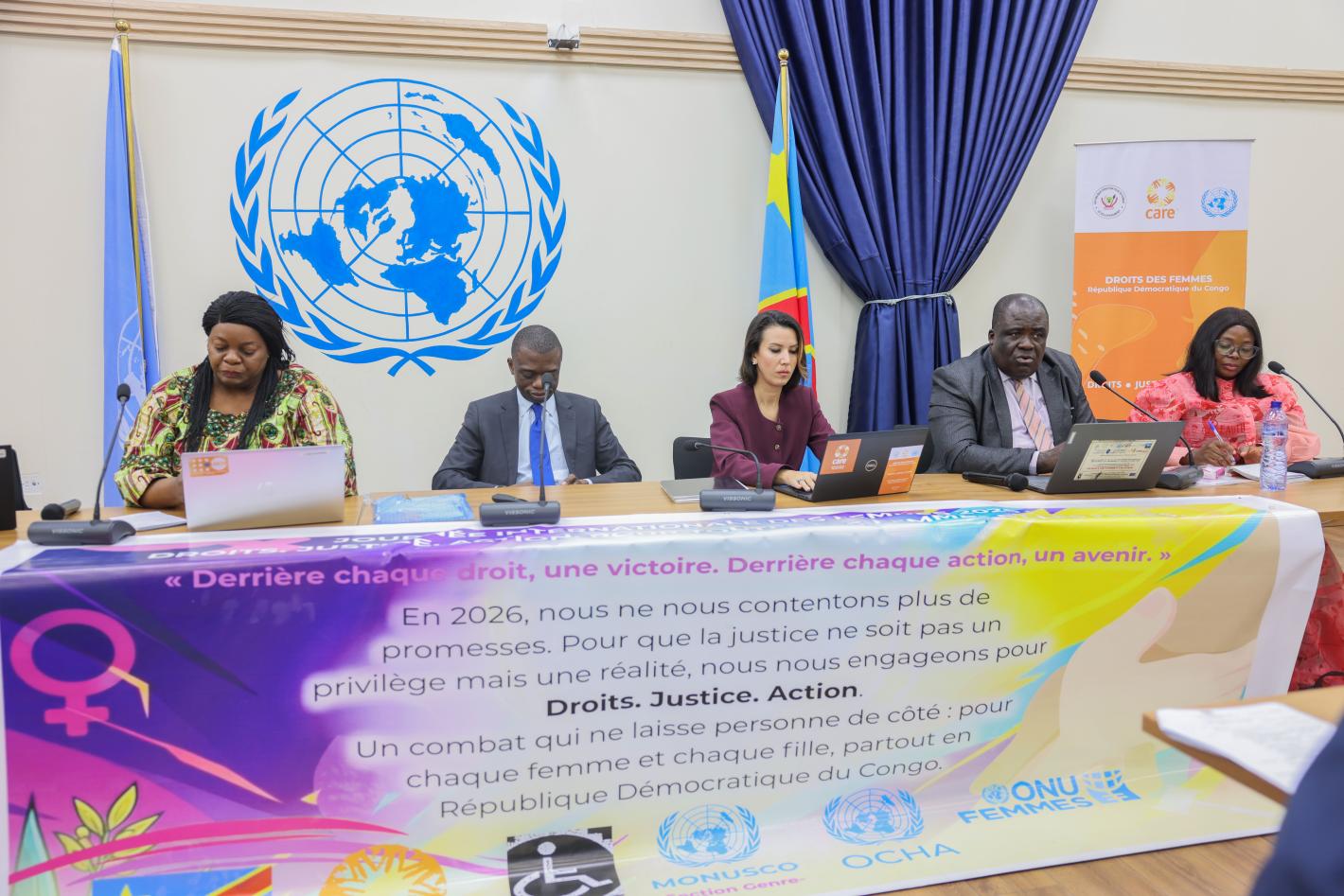 Une centaine de femmes ont participé à un atelier de sensibilisation sur l’égalité de sexe et les droits des femmes vivant avec un handicap organisé par la section Genre de la MONUSCO. ©Photo Jean-Claude Wenga