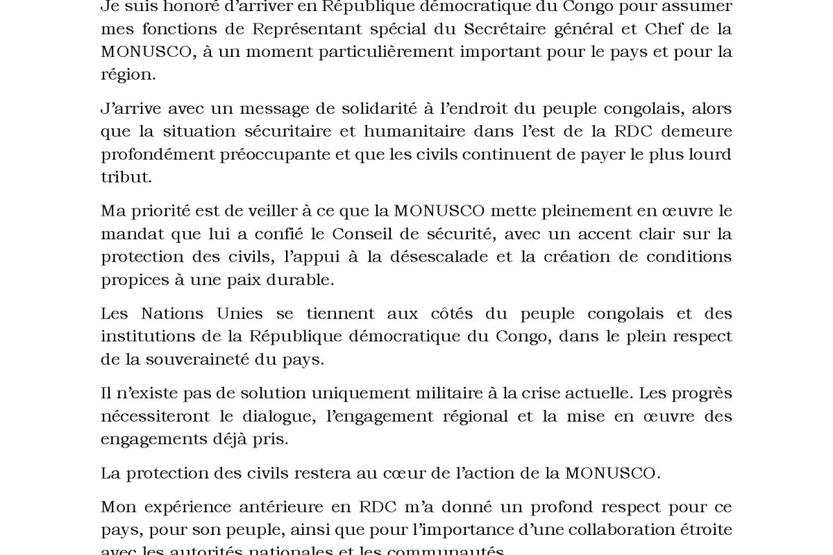Déclaration James Swan