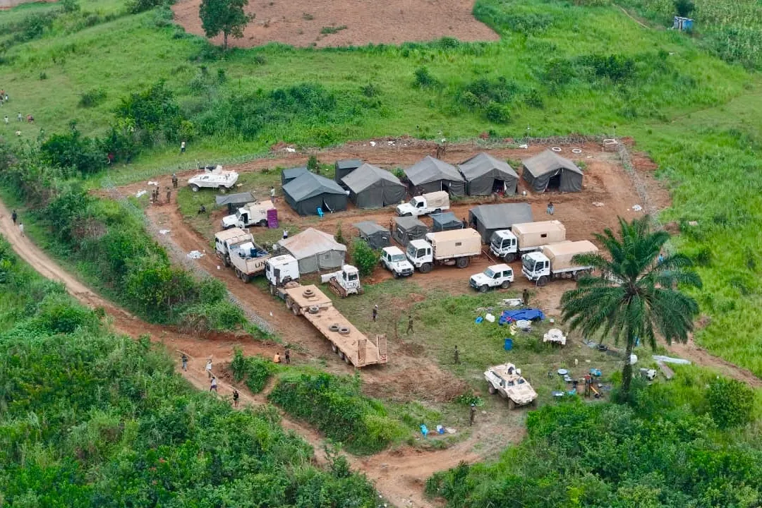 MONUSCO strengthens support and establishes a mobile military Base in Mongbwalu to secure health operations