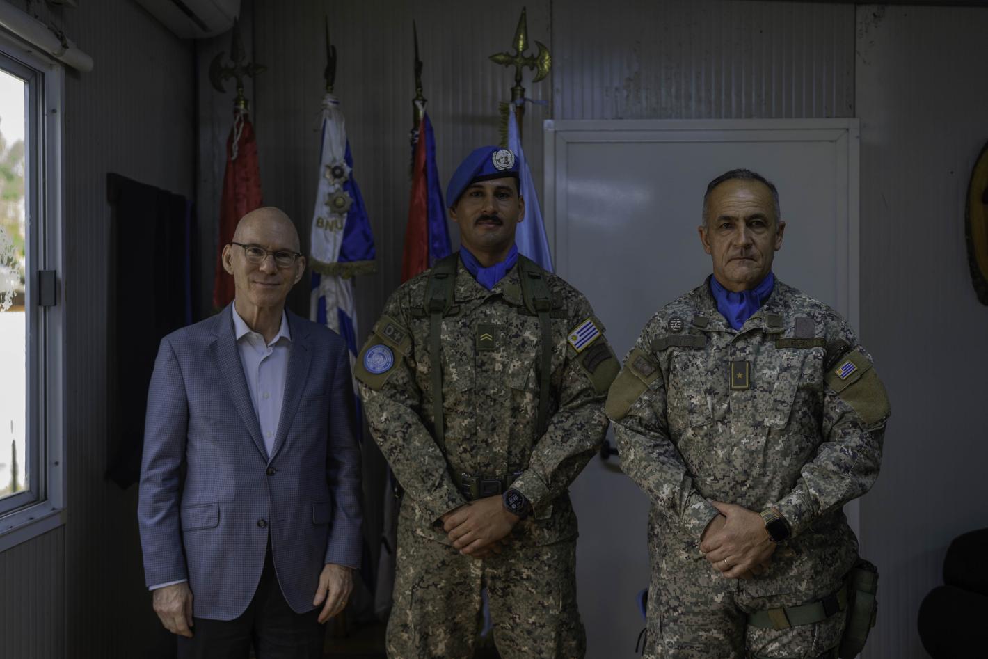 Mr. Swan made a particular point of congratulating Sergeant Matias Reyes, currently deployed with MONUSCO, who was one of the two recipients of the prestigious Mbaye Diagne Medal, awarded on 5 June at United Nations Headquarters in New York.