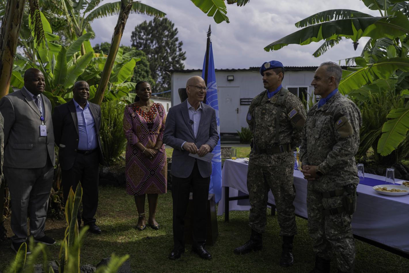 Mr. Swan made a particular point of congratulating Sergeant Matias Reyes, currently deployed with MONUSCO, who was one of the two recipients of the prestigious Mbaye Diagne Medal, awarded on 5 June at United Nations Headquarters in New York.