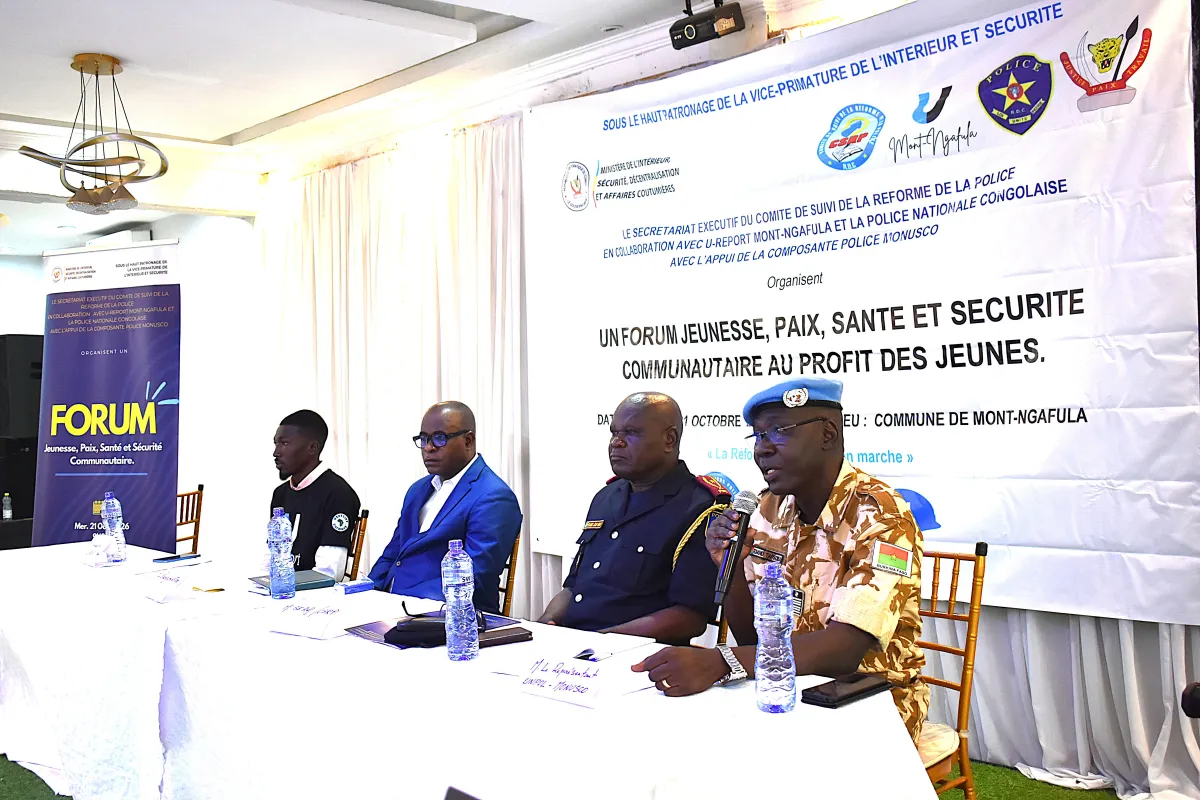 Youth forum on peace, health, and community safety.