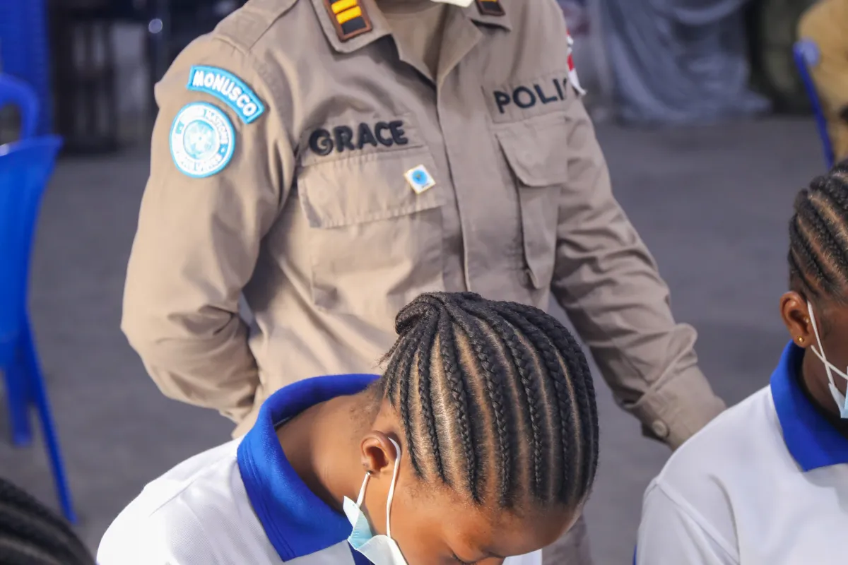 Au total, une trentaine de jeunes filles ont participé à la séance de sensibilisation organisée par UNPOL et la Police congolaise.