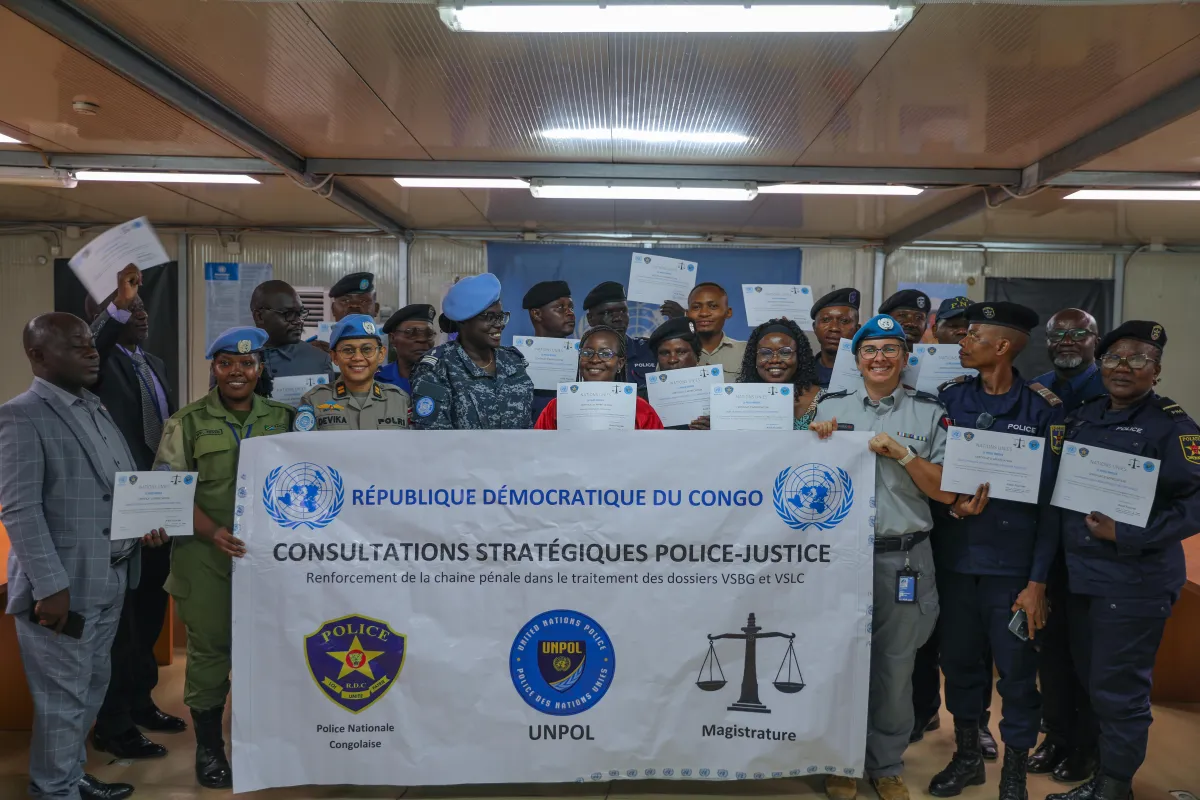 À Bunia et Beni, la MONUSCO, à travers sa Police (UNPOL), a réuni acteurs de la Police, de la Justice et de la société civile pour identifier les obstacles qui persistent tout au long de la chaîne pénale.