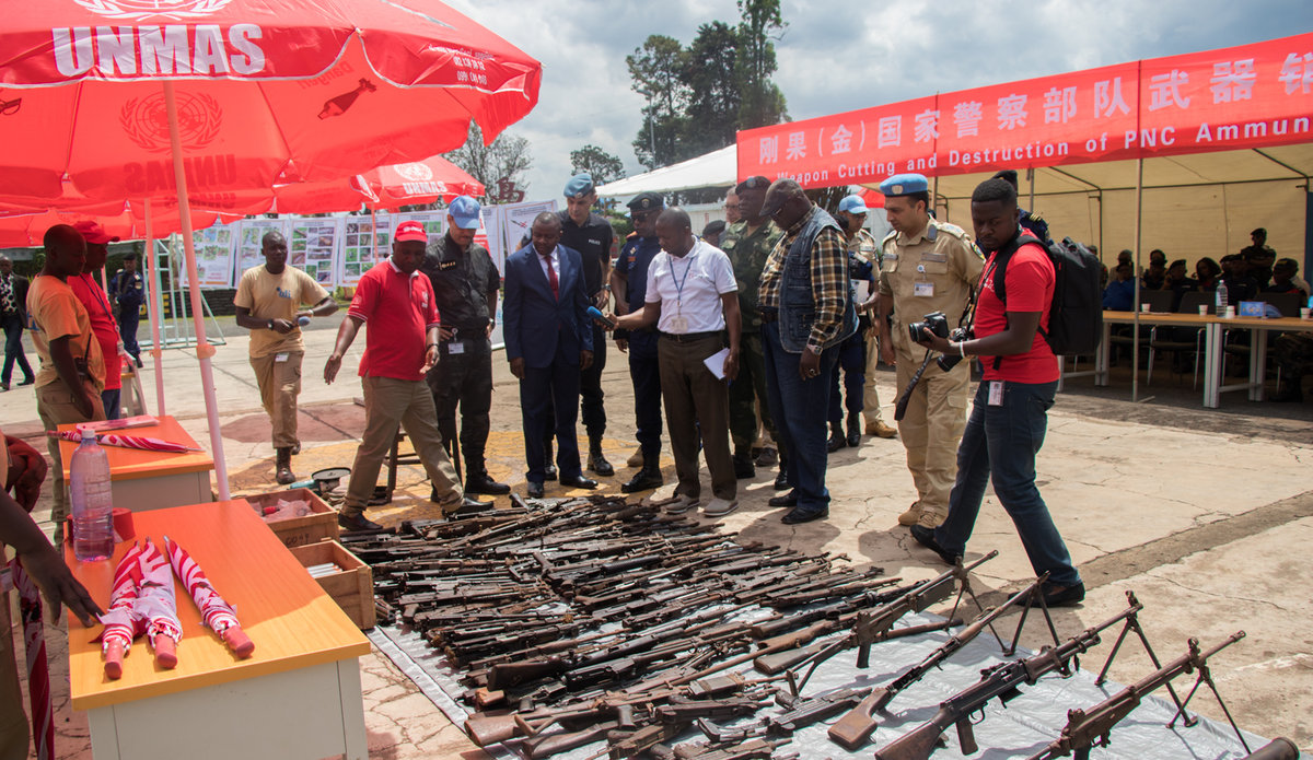 UNMAS détruit des armes et munitions défectueuses de la Police nationale congolaise au Sud-Kivu