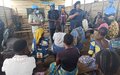 Bunia : La Police de la MONUSCO sensibilise les femmes déplacées sur les droits des enfants pour lutter contre les violences sexuelles