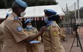 Kinshasa : 180 officiers de l'Unité de police constituée de l’Égypte décorés de la médaille des Nations unies