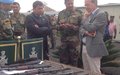 Martin Kobler inspects weapons and ammunition recovered in North-Kivu