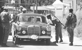 Fijian peacekeepers at Checkpoint 21 at Qlaylee.
