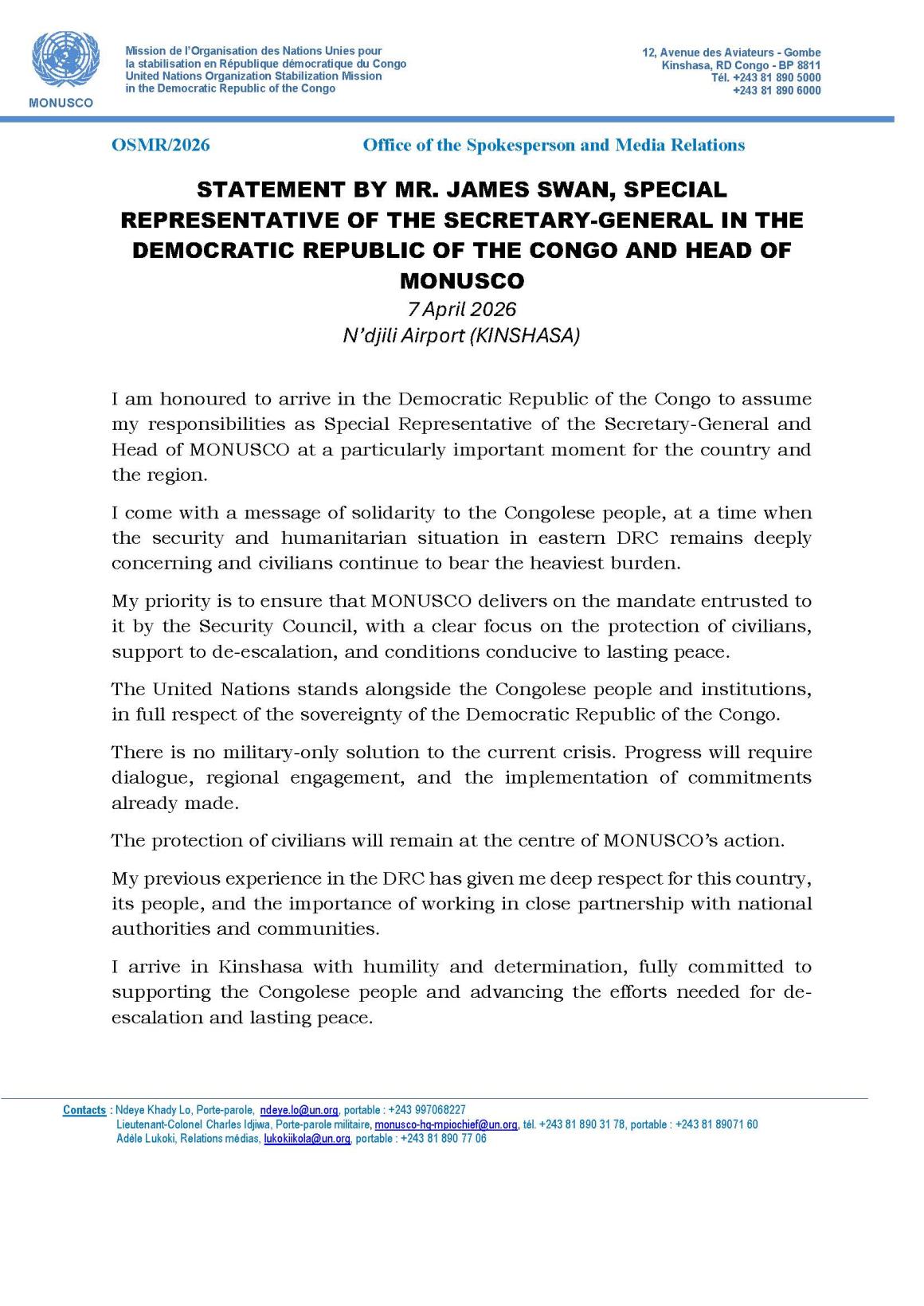 Statement James Swan