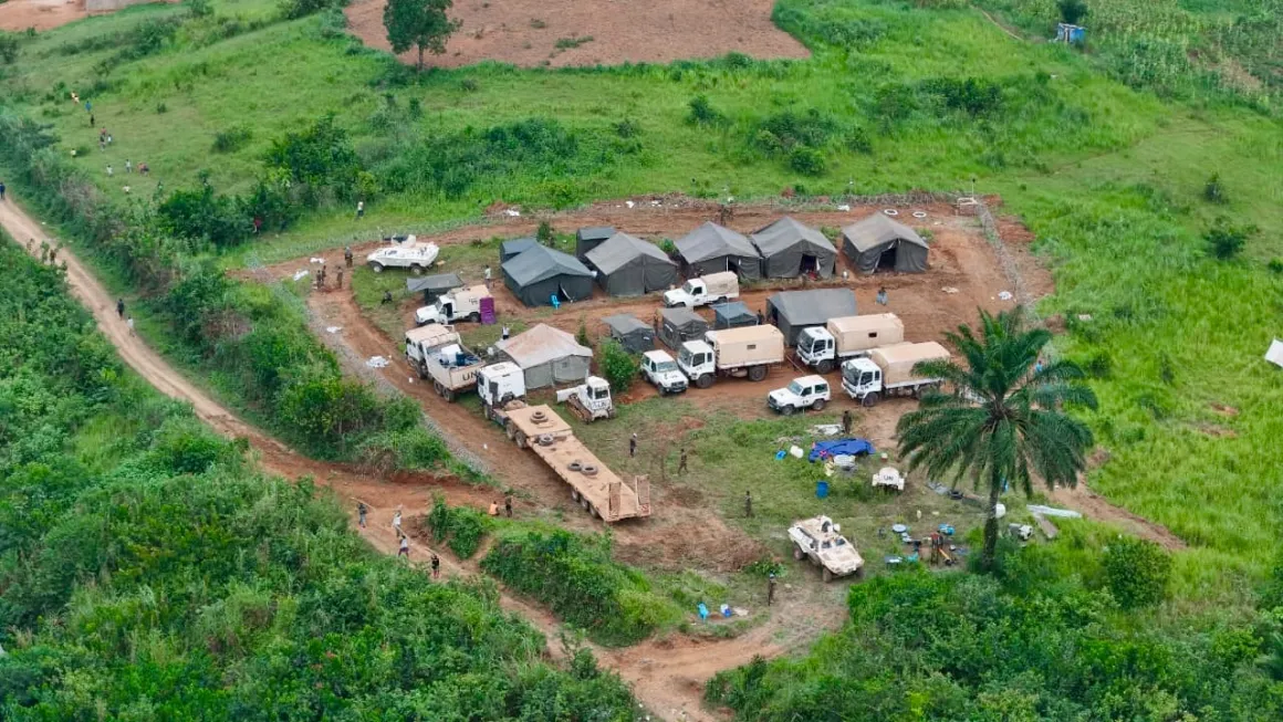 MONUSCO strengthens support and establishes a mobile military Base in Mongbwalu to secure health operations